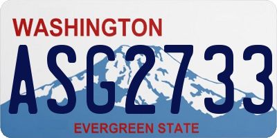 WA license plate ASG2733
