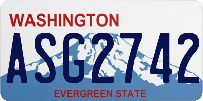 WA license plate ASG2742