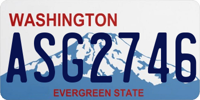 WA license plate ASG2746