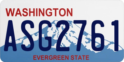 WA license plate ASG2761