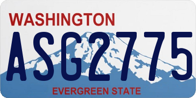 WA license plate ASG2775