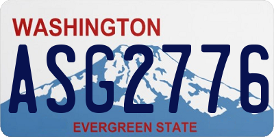 WA license plate ASG2776