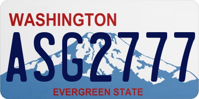 WA license plate ASG2777