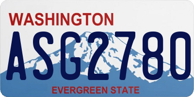 WA license plate ASG2780
