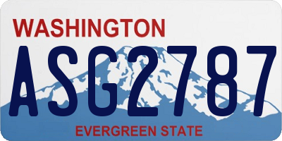 WA license plate ASG2787