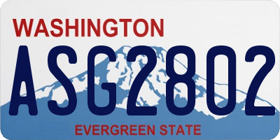 WA license plate ASG2802