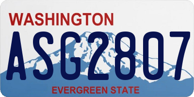 WA license plate ASG2807
