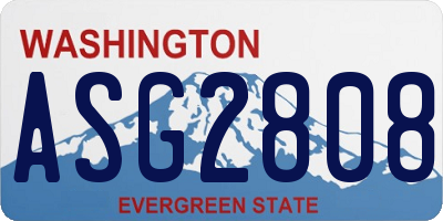 WA license plate ASG2808