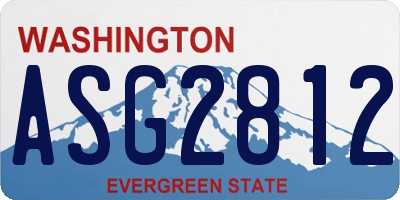 WA license plate ASG2812