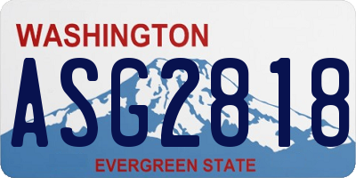 WA license plate ASG2818