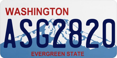 WA license plate ASG2820