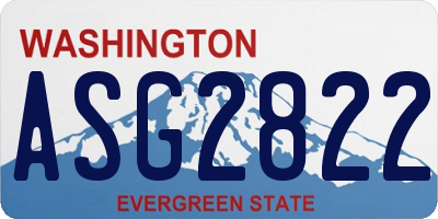 WA license plate ASG2822