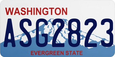 WA license plate ASG2823