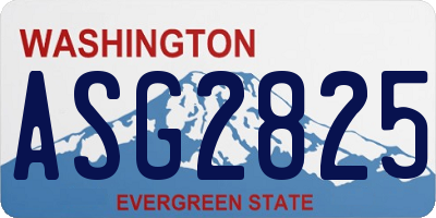 WA license plate ASG2825