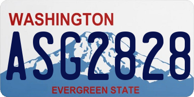 WA license plate ASG2828