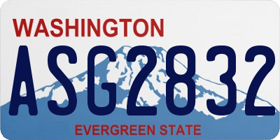 WA license plate ASG2832