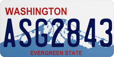 WA license plate ASG2843