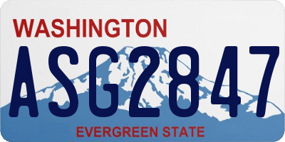 WA license plate ASG2847