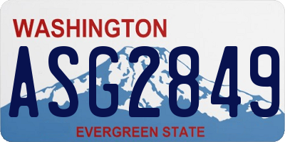 WA license plate ASG2849