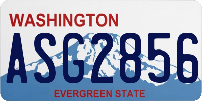 WA license plate ASG2856
