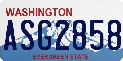 WA license plate ASG2858