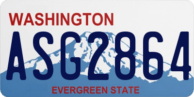 WA license plate ASG2864