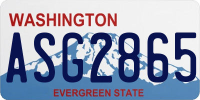 WA license plate ASG2865