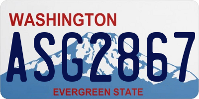 WA license plate ASG2867