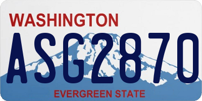 WA license plate ASG2870