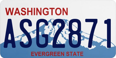 WA license plate ASG2871