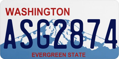 WA license plate ASG2874