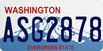 WA license plate ASG2878