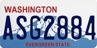 WA license plate ASG2884