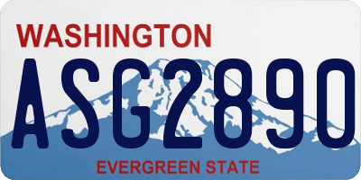 WA license plate ASG2890