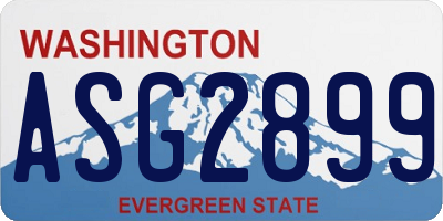 WA license plate ASG2899