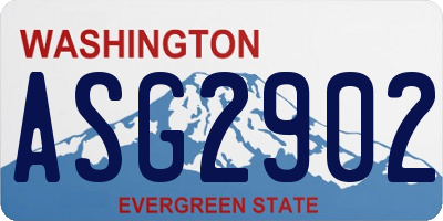 WA license plate ASG2902