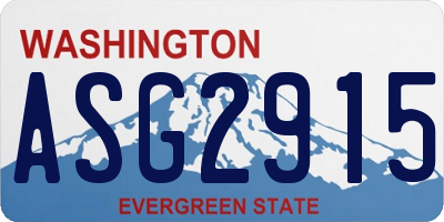 WA license plate ASG2915