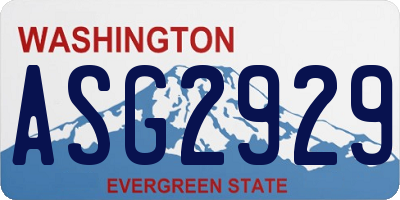 WA license plate ASG2929