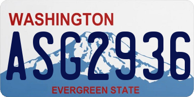 WA license plate ASG2936