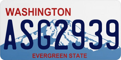 WA license plate ASG2939