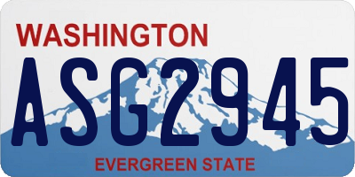 WA license plate ASG2945