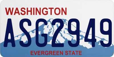 WA license plate ASG2949