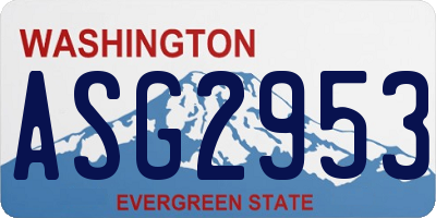 WA license plate ASG2953