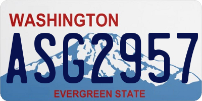 WA license plate ASG2957