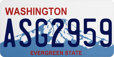 WA license plate ASG2959