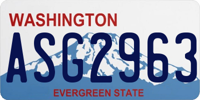 WA license plate ASG2963
