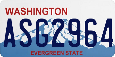 WA license plate ASG2964