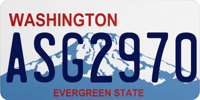 WA license plate ASG2970