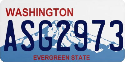 WA license plate ASG2973