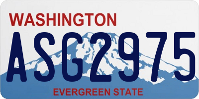 WA license plate ASG2975